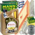 MANN INSPEKTIONSPAKET+5L TOTAL 5W30 MOTORÖL passend für VW GOLF VII SEAT LEON