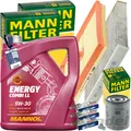 MANN INSPEKTIONSPAKET+5L MANNOL LL 5W30 MOTORÖL passend für SEAT LEON VW 1.0 TSI