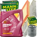 MANN FILTER INSPEKTIONSPAKET+5L MANNOL 5W30 MOTORÖL für AUDI A3 VW GOLF 7 TOURAN