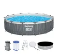 Bestway Framepool Bestway Steel Pro MAX Frame Pool Komplett-Set mit Filterpumpe Durchm.