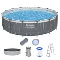 Steel Pro MAX™ Frame Pool Komplett-Set mit Filterpumpe Ø 457 x 107 cm, LED-Desig