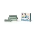 Mepal Frischhaltedose Set cirqula rechteckig, flach, 3-teilig 106270094700 , Farbe: grün, Nordic sage