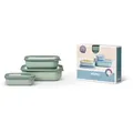 Mepal Frischhaltedosenset Cirqula, Salbeigrün, 3-teilig, 0.5 L, 25.0x20.0x7.0 cm, auslaufsicher, lebensmittelecht, luftdichter Verschluss, mikrowellengeeignet, Küchenzubehör, Vorratsbehälter, Frischhaltedosen