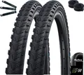 2 x Schwalbe Marathon 365 GreenGuard E-50 Fahrradreifen Schwarz mit Reflex 40-622 (28 x 1,50) + 2 x Schwalbe Schläuche DV17 inkl. maxxi4you Reifenheber