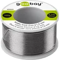 Goobay Lötzinn bleifrei, ø 1,0 mm, 100 g Zusammensetzung: 0,3 % Silber, 0,7 % Kupfer, 96,5 % Zinn, Flußmittelanteil: 2,5 %, Schmelzpunkt 217° C 40844