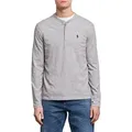 Polo Ralph Lauren Henleyshirt Retro Slub Opa Grandfather Sweatshirt Henley-Kragen, Knopfleiste, Soft-Touch-Stoff, Logo grau XL