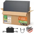 Solarway® Balkonkraftwerk 2000W – Komplettset mit neuestem Hoymiles HiFlow 2000 PRO Wechselrichter – 4× 500Wp bifaziale Full Black Solarpanels – Mini PV Anlage für Steckdose inkl. Zubehör