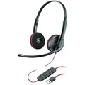 poly Plantronics C3220 Verkabelt Headset Kopfbügel USB Noise Cancelling Microphone Mit Mikrofon Stereo Rot, Schwarz