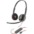 HP Poly Blackwire C3220 On Ear Headset kabelgebunden Stereo Schwarz Headset, Mikrofon-Stummschaltung, Lautstärkeregelung Computer