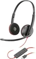 HP Poly Blackwire C3220 On Ear Headset kabelgebunden Stereo Schwarz Headset, Mikrofon-Stummschaltung, Lautstärkeregelung Computer