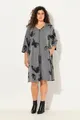 Ulla Popken Midikleid Kleid Schmetterlinge 2-Wege-Zipper V-Ausschnitt