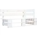 vidaXL 4-tlg. Paletten-Lounge-Set Weiß Imprägniertes Kiefernholz - Weiß