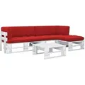 4-tlg. Paletten-lounge-set Weiß Imprägniertes Kiefernholz Vidaxl