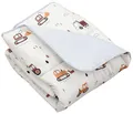 TupTam Krabbeldecke für Baby 120x120 cm - Gepolsterte Spieldecke Baby Baumwolle, XXL, OEKO-TEX, Weich & Hautfreundlich, Farbe: Bagger Beige
