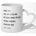 22Feels Tasse Papa Geschenk Vatertag von Tochter Vater Geburtstag Kaffeetasse Mann, Keramik, Made In Germany, Spülmaschinenfest, Herzhenkel weiß