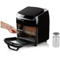 Domo Heißluftfritteuse, 1800 W, Mini BACKOFEN 10L Fritöse mit Rotierkorb, Pommes frittieren ohne Öl schwarz|silberfarben