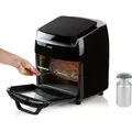 Domo Heißluftfritteuse Mini Backofen Grill mit Rotierkorb & Salzstreuer 10Ltr. - Schwarz