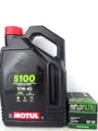 Motul 5100 10W40  10W-40 + Ölfilter HF138 OC574 Suzuki Kawasaki 104068 4 Liter