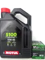 Motul 10W40 10W-40 5100 Öl 4L + Ölfilter HF303 OC1566 Suzuki Kawasaki 104068
