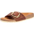 Birkenstock Damen Pantoletten Madrid Big Buckle braun Leder 38 - Braun - 38