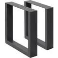 ECD Germany 2x Tischbeine 40x43 cm Anthrazit aus Pulverbeschichteter Stahl