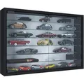 VCM Glasvitrine Mandosa XL, hängend, 6 Fachböden, 60 x 40 x 10cm, schwarz
