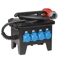 as - Schwabe Baustromverteiler – CEE-Stecker 400V/32A/5-polig, ca. 22 kW - Starkstrom Adapter - 4 x Schutzkontaktsteckdose, 1 x CEE 400V/16A/5-polig, 1 x 400V/32A/5-polig – Made Germany – IP44, 60554