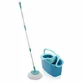 Leifheit Reinigungs-Set Rotation Disc Mop Ergo, Mopp mit Teleskopstiel, Eimer