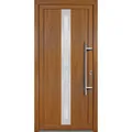 Meeth Kunststoff-Haustür "Signum Exklusiv", satiniertes Glas, golden oak, nach Innen öffnend, ohne Türgriff - goldfarben
