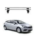 OMAC Dachträger Querträger Alu für Opel Astra K 2015-2021 – Abschließbar – T-Nut – City-Crash-getestet – Max. 50 kg Silber