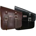 German Wear Motorrad Solobag Solo Tasche Satteltasche Motorradtasche Werkzeugtasche Leder, Schwarz, Seite:Rechts