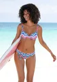 Bügel-Bikini-Top "Face", mit herausnehmbaren Cups, Gr. 36 - Cup E, blau-orange Cup E