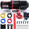 ROTFUCHS Elektrische Seilwinde 12 Volt - 4500 LBS Motorwinde Seilzug, Zugwinde mit Fernbedienung, Power Offroad Winde 2041 kg, ATV UTV kompatibel