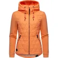 Outdoorjacke RAGWEAR "Lucinda", Damen, Gr. M (38), orange (pfirsich), Obermaterial: 100% Polyester, Obermaterial Ärmel: 100% Baumwolle, Futter: 100% Polyester, Wattierung: 100% Polyester, sportlich, figurbetont hüftbedeckend, Langarm Ärmel ohne Ärmelschlitz normaler Saum, Jacken, Steppjacke aus modernem Materialmix mit Kapuze