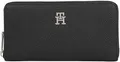 Tommy Hilfiger Damen Geldbörse Emblem Large mit Reißverschluss, Schwarz (Black), Einheitsgröße