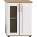 Livetastic Vitrine, Weiß, Eiche Artisan, Kunststoff, 1 Fächer, 64x88x37 cm, FSC Mix, Wohnzimmer, Wohnwände, Vitrinenschränke