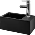 ML-Design Waschbecken Keramik in Schwarz Matt 35,5x20,5x12,5cm Klein Rechteckige