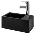 Waschbecken Keramik Schwarz matt Waschtisch Aufsatzwaschbecken Waschschale