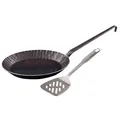 Gräwe Profi Bratpfanne 28 cm schmiedeeiserne Pfanne Eisenpfanne mit Hakenstiel