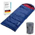 Skandika Dundee Junior Kinder-Schlafsack 175×70 cm Deckenform -15°C blau NEU