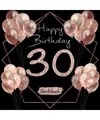 30 Happy Birthday: Gästebuch zum 30. Geburtstag I Schwarz und Rose Gold mit Gli