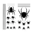 Oblique Unique Spinnen Sticker Aufkleber Realistisch Schaurig Haarig Horror Halloween Deko Schwarz