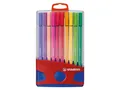 STABILO Faserstift STABILO Pen 68 Filzstift - 1 mm - 20er ColorParade - rot + blau