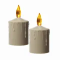 LED Kerzen Grabkerze Grablicht für Laternen H: 11,5cm Sensor bis 500h beige 2St.