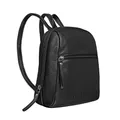 STILORD Lia Mini Rucksack Damen Leder Kleiner Daypack Lederrucksack Vintage Rucksackhandtasche für City Ausgehen Shopping Frauen Tagesrucksack XS Echtleder Farbe:schwarz