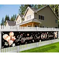 60. Geburtstag Banner, Legende Seit 60 Jahren Glitzerbanner, deko 60 geburtstag Lange Banner für Männer und Frauen 60. Geburtstagsfeier Party, 300 * 50cm (Rosegold)