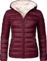 MARIKOO Damen Übergangsjacke leichte Steppjacke kurz mit Kapuze Lucy Weinrot Gr. M