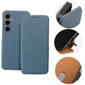 FÜR SAMSUNG GALAXY A35 5G - SIDE MAGNET Carbon Hülle Buch Case Handy Tasche BLAU