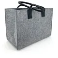 heimtexland Einkaufsshopper Universal Filztasche Einkaufstasche Filz Shopper, 24 l, Henkel Tragetasche - strapazierfähig langlebig nachhaltig grau 45 cm x 20 cm