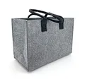 heimtexland Allzweck Filztasche Einkaufstasche Shopper Filz Tragetasche Einkaufskorb Aufbewahrung XL Tasche mit Henkel 30x45 robust langlebig Geschenkidee Typ717 Grau-Anthrazit 30x45 cm